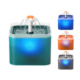 2L半透明LED燈電動寵物飲水機